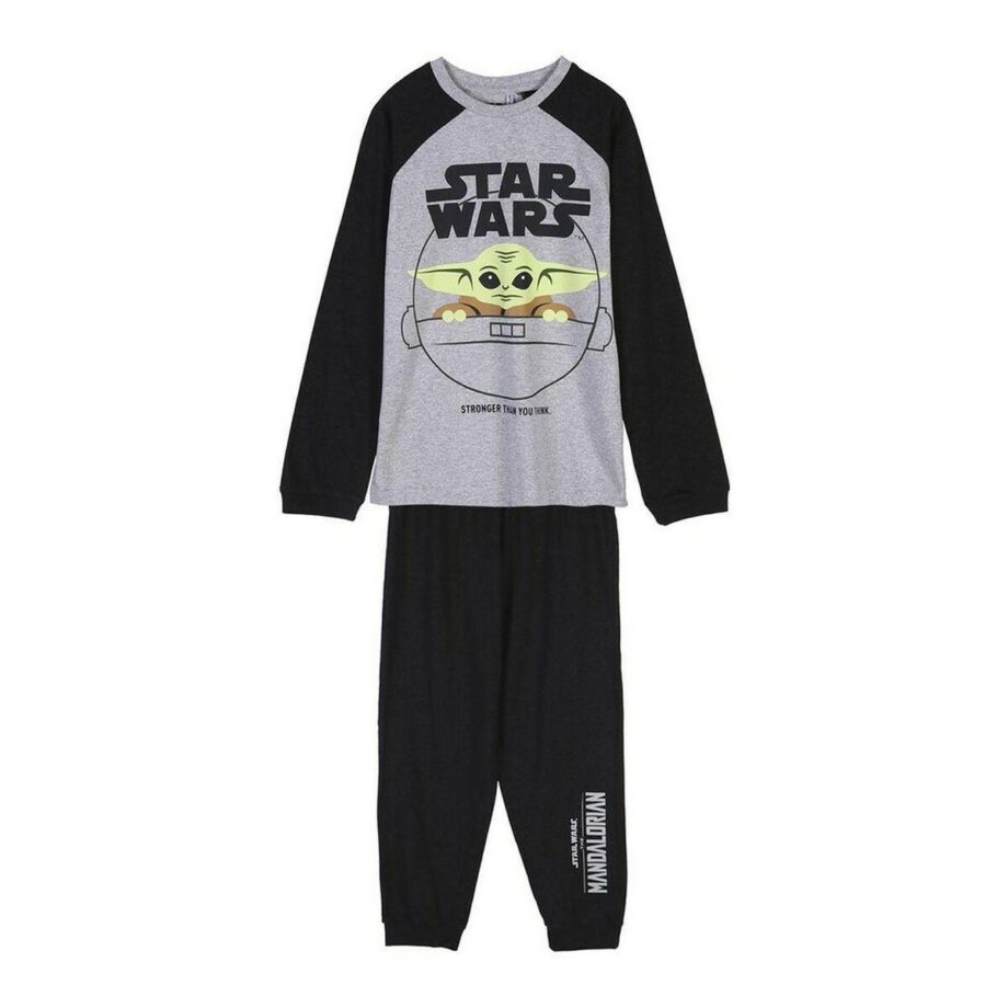 Mandalorian Børnenattøj i Grå – Perfekt til Star Wars Fans!