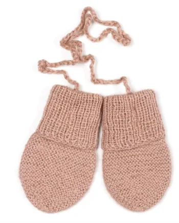Huttelihut Luffer i Dusty Rose - Håndstrikket Alpaca Uld