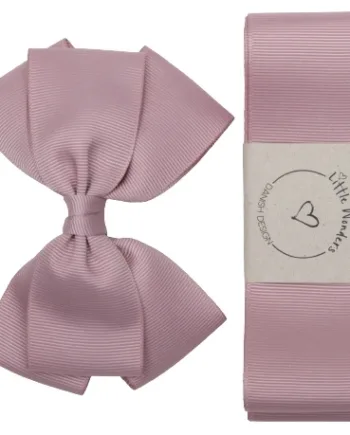 Rosa Little Wonders Dåbsbånd Becca Grosgrain Støvet - Little Wonders Babyrum  - 5714585045817