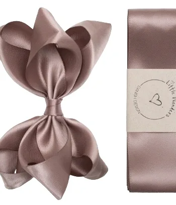 Little Wonders Dåbsbånd Bellis Silke Satin Chokolade - Little Wonders Babyrum  - 5714585038383