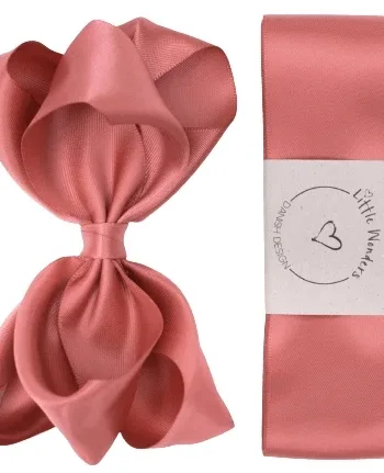 Little Wonders Dåbsbånd Bellis Silke Satin Cinnabar - Little Wonders Babyrum  - 5714585047057