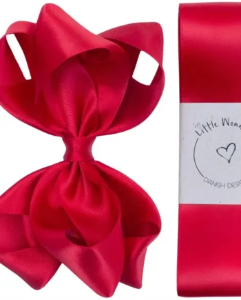 Little Wonders Dåbsbånd Bellis Silke Satin Rød - Little Wonders Babyrum  - 5714585029633