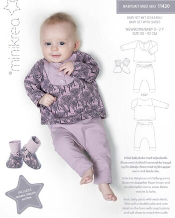 Babysæt Med Sko Str Minikrea 11420 - Minikrea Babyrum